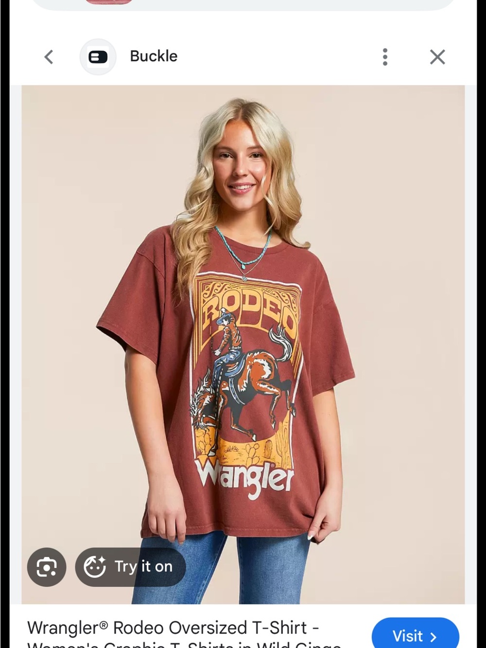 Wrangler Rust Rodeo Graphic Oversized Tee - Picture 1 of 11